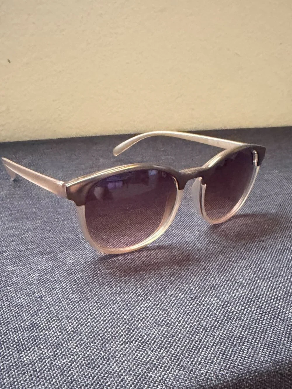 Champagne Round Sunglasses (with Free Case!)